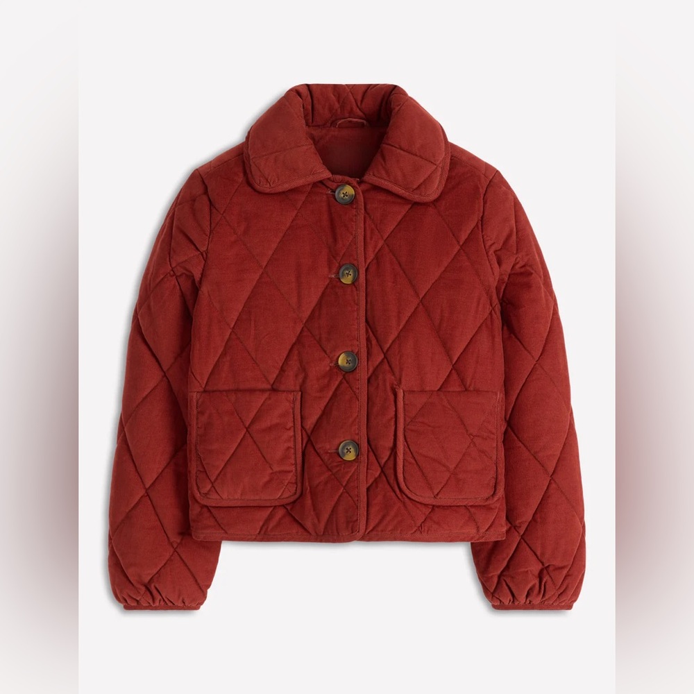 Boden Fitzrovia Quilted Cord Jacket - Fire Brick Red - Picture 6 of 9